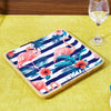 Tropical Flamingo Wooden Serving Platter - Square