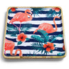 Tropical Flamingo Wooden Serving Platter - Square