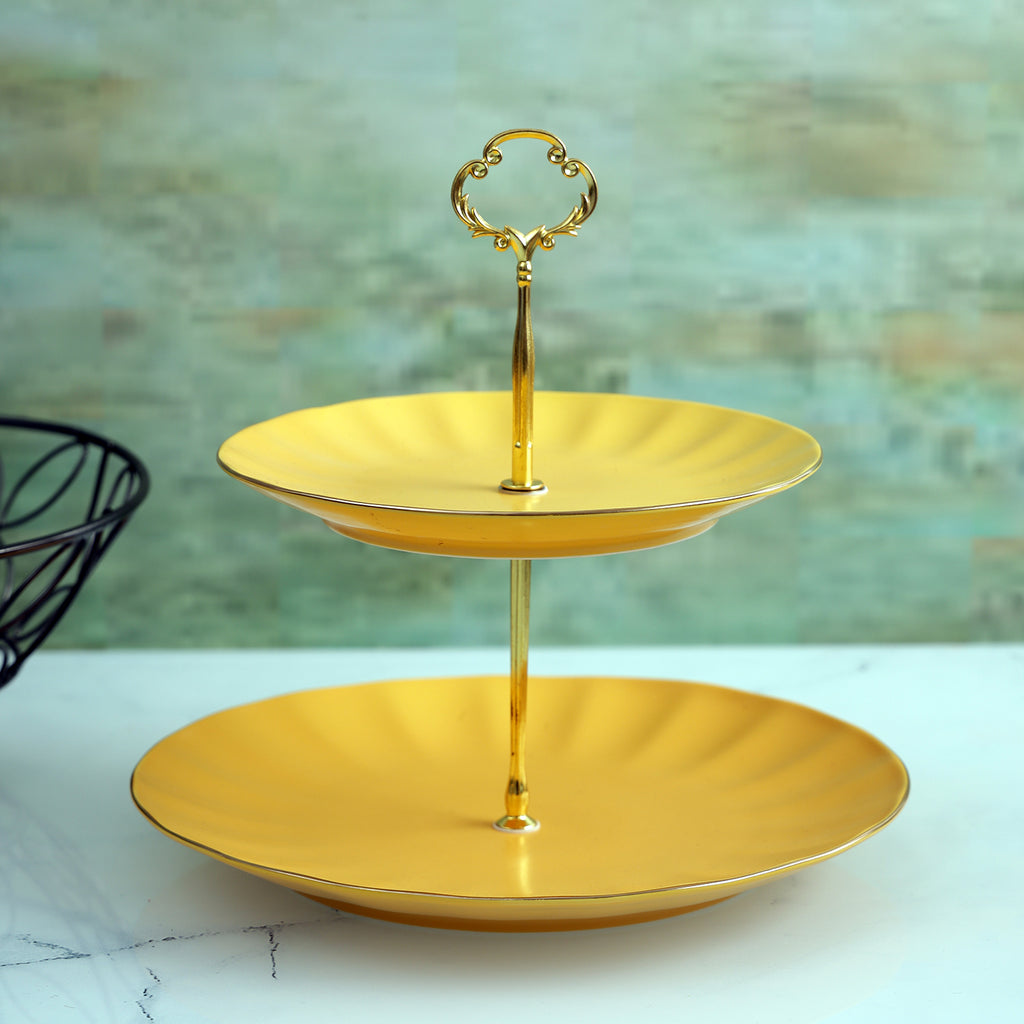 Designer Ceramic Classic Cake Stand - Yellow