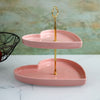 Pink Heart Shaped Ceramic Cake Stand