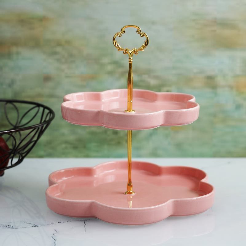Pink Cloud Shaped Ceramic Cake Stand