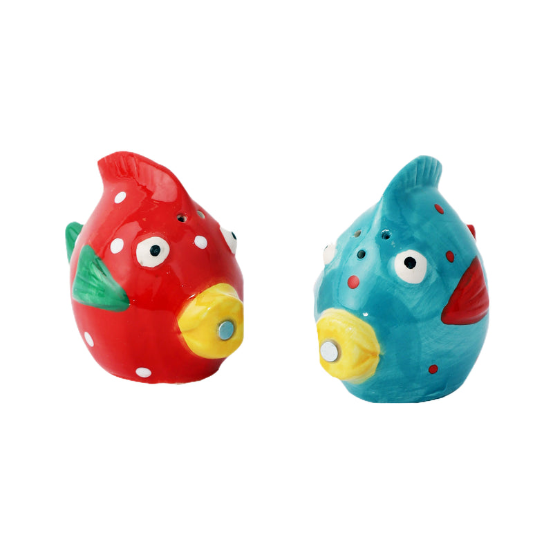 Cute Fish Salt and Pepper Set - Red/Blue