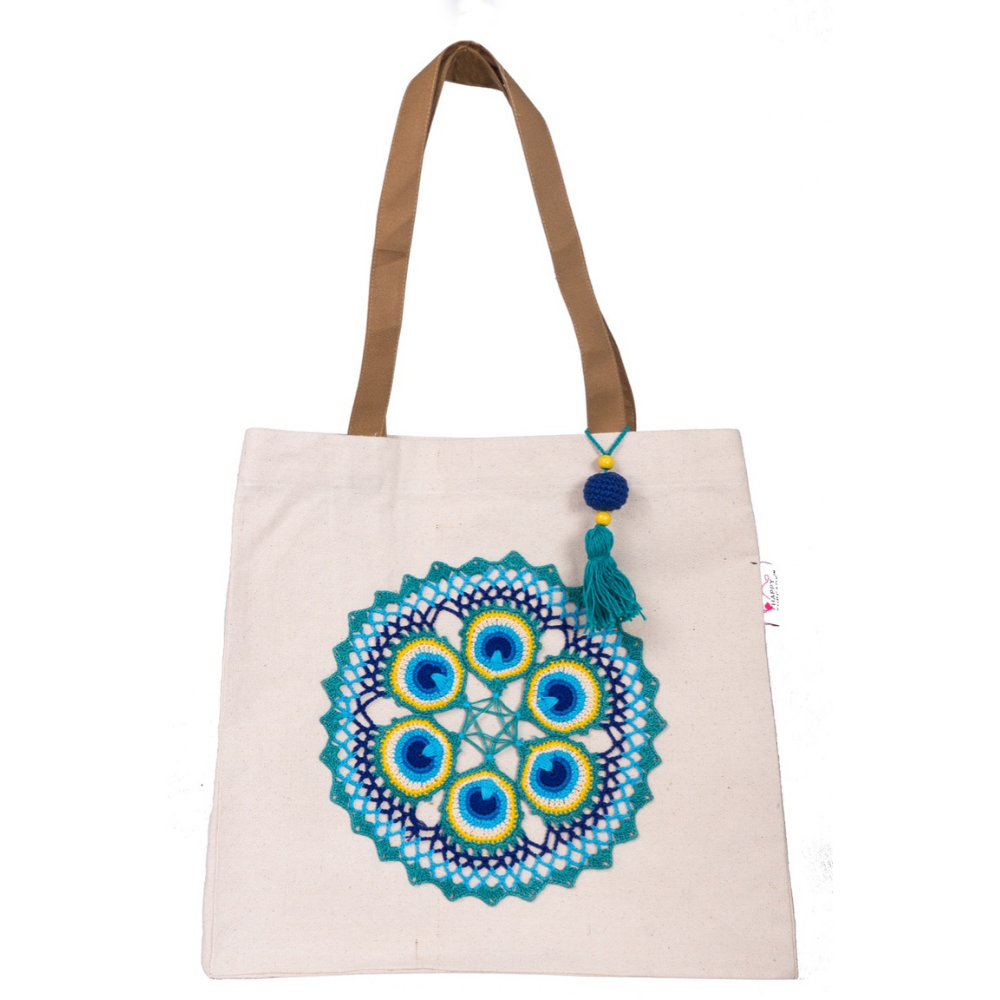 Blue Geometric Women's Tote Bag