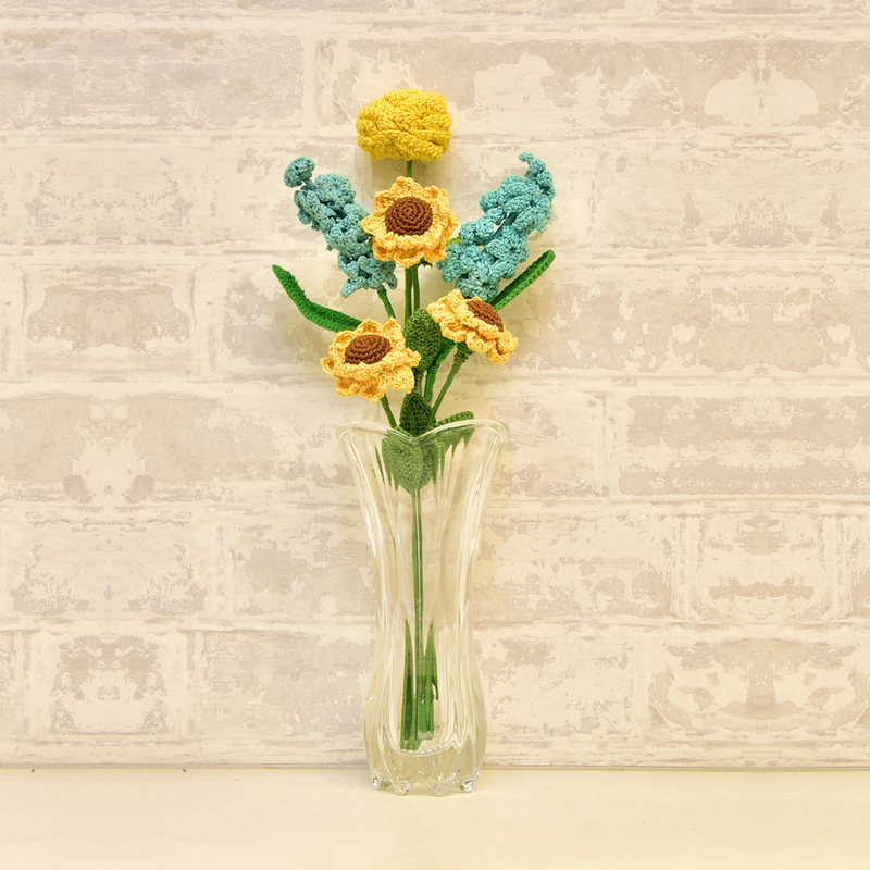 Handcrafted Crochet Sunflower & Hyacinth  Bouquet