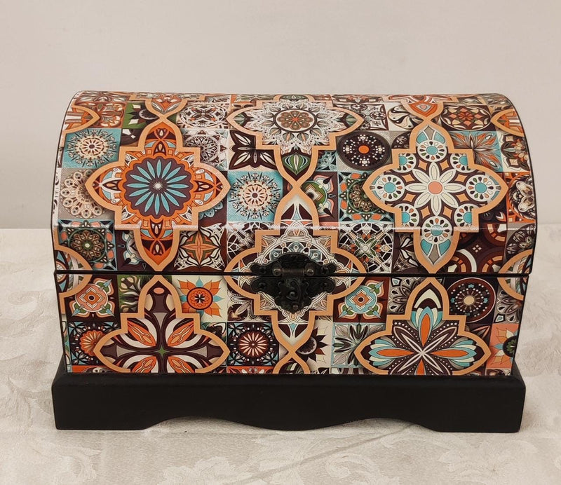 Mediterranian Print Trunk Box