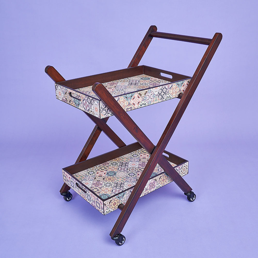 Floral Tray Set with Trolley