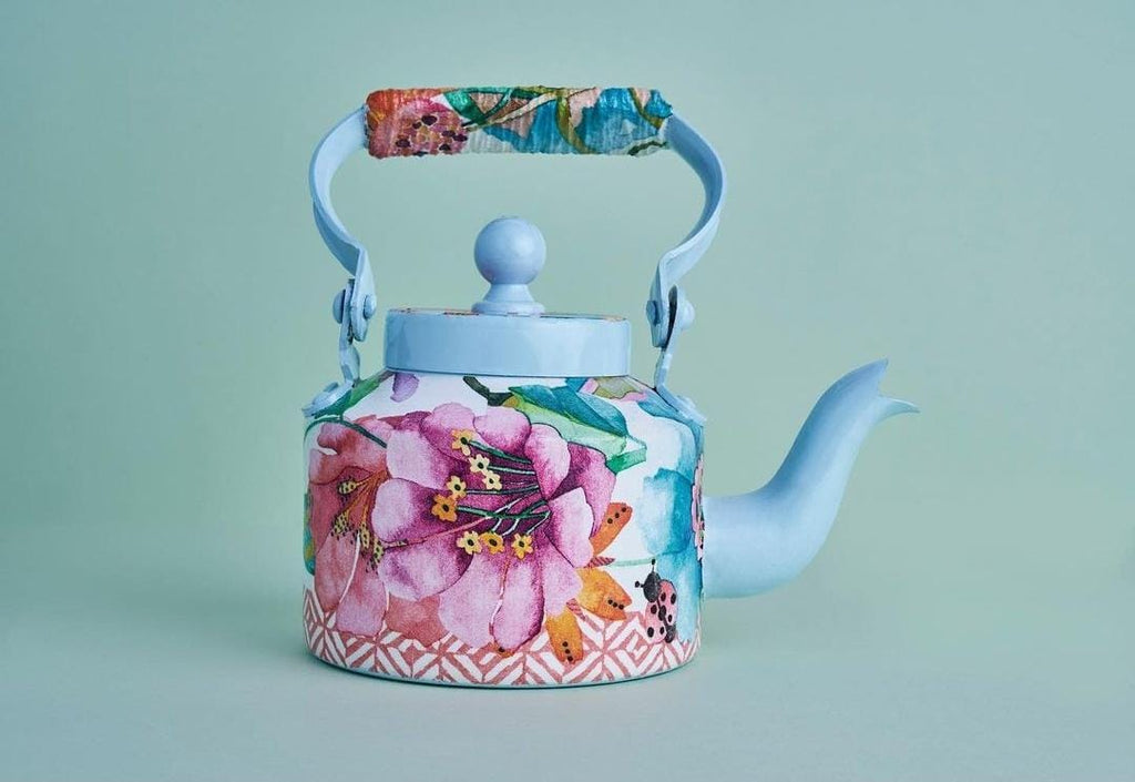 Floral Bees Metal Kettle