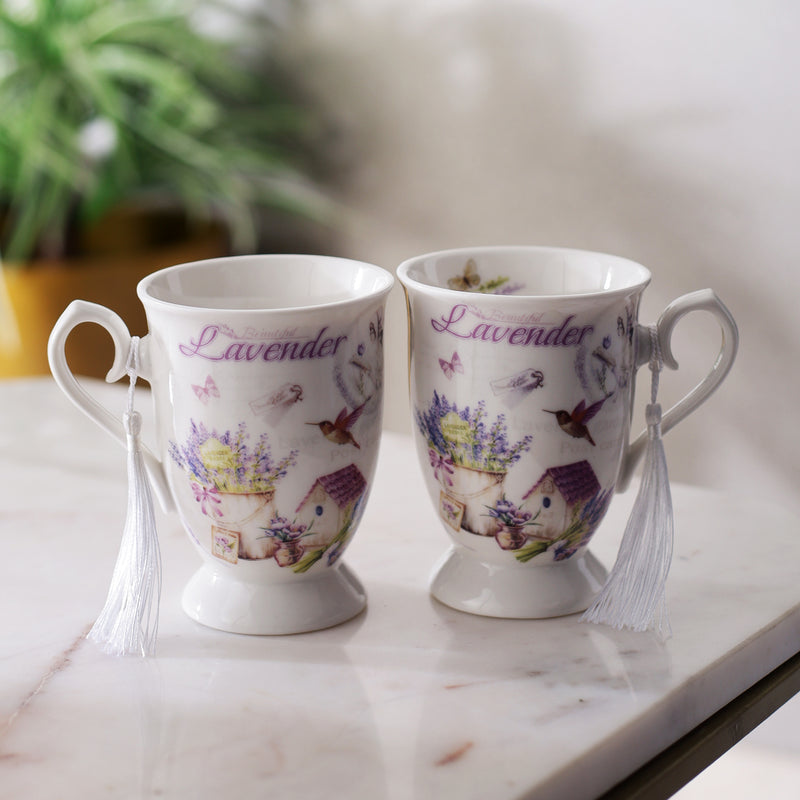 Country Lavender Teacups (Set of 2)