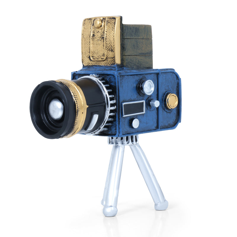 Vintage Tripod Camera Tabletop Accent - Blue