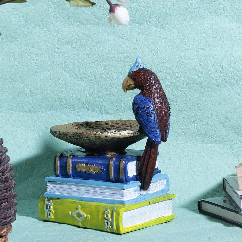 Vintage Books & Bird Tabletop Accent