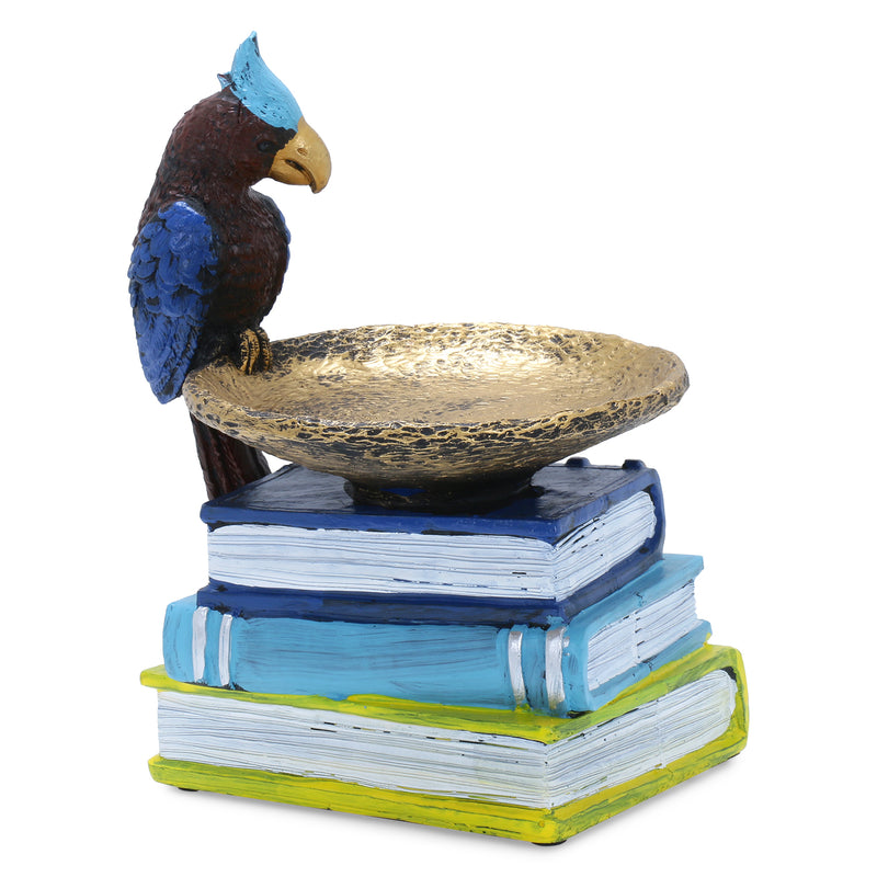 Vintage Books & Bird Tabletop Accent