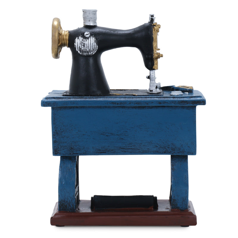 Rustic Blue Sewing Machine Decorative Showpiece
