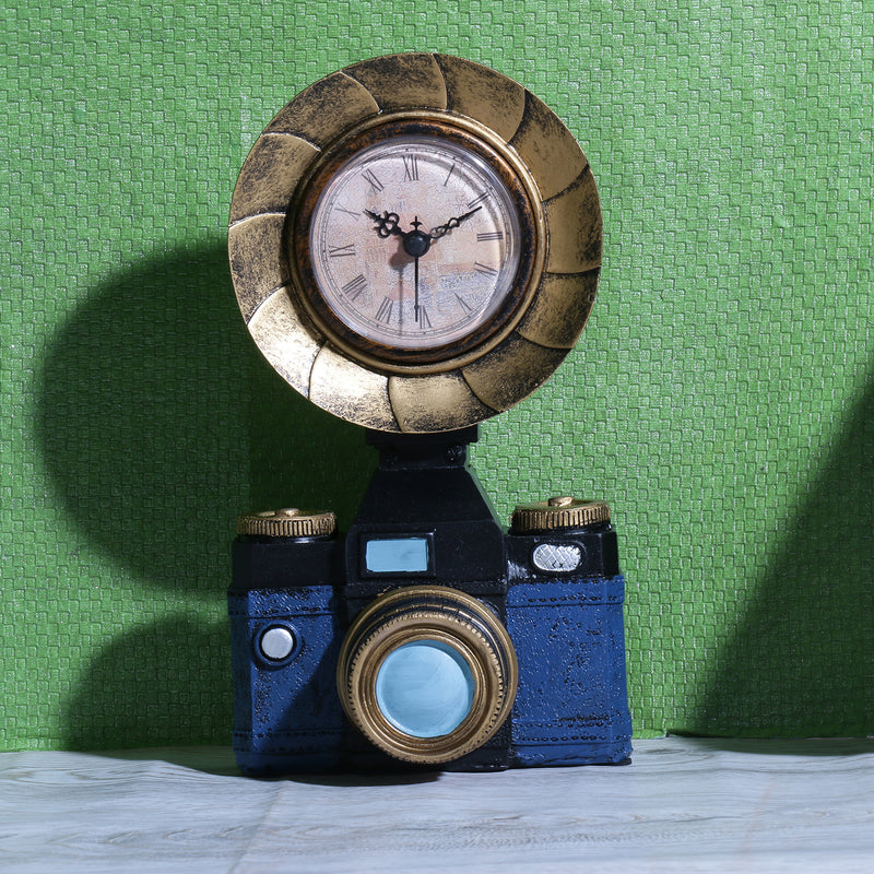 Vintage Camera Clock - Blue