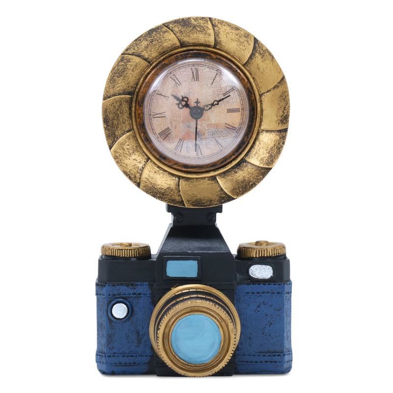 Vintage Camera Clock - Blue