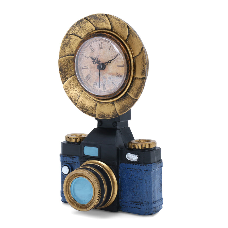 Vintage Camera Clock - Blue