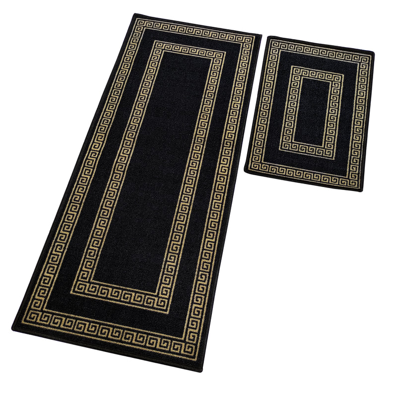 Vintage Greek Double Line Floor Mats (Set of 2)