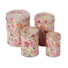 Long Floral Storage Tins - Pink (Set Of 4)