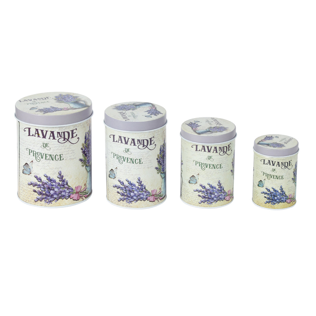 Lavande De Province Storage Tins (Set Of 4)