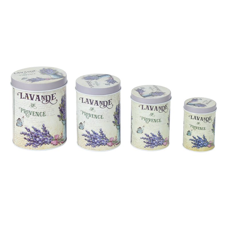 Lavande De Province Storage Tins (Set Of 4)
