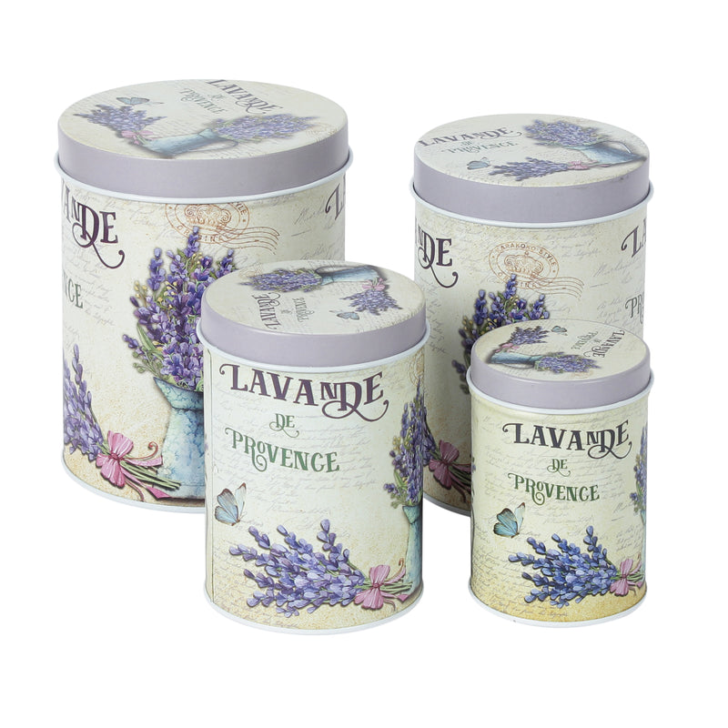 Lavande De Province Storage Tins (Set Of 4)