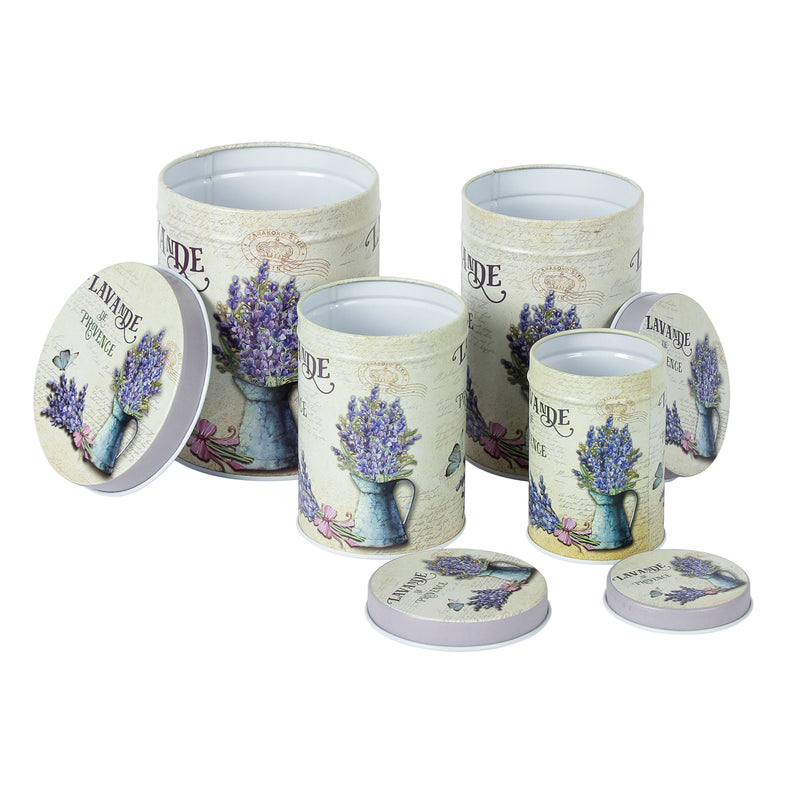 Lavande De Province Storage Tins (Set Of 4)