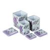 Square Dark Lavender Storage Tins (Set Of 3)