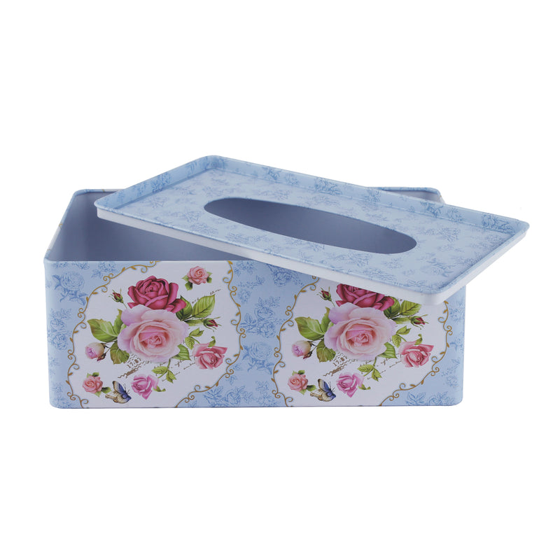 Blue Vintage Floral Tissue Box