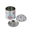Floral Striped Metal Tin Canister
