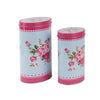 Blue and Pink Floral Canisters (Set of 2)