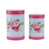 Blue and Pink Floral Canisters (Set of 2)