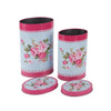 Blue and Pink Floral Canisters (Set of 2)