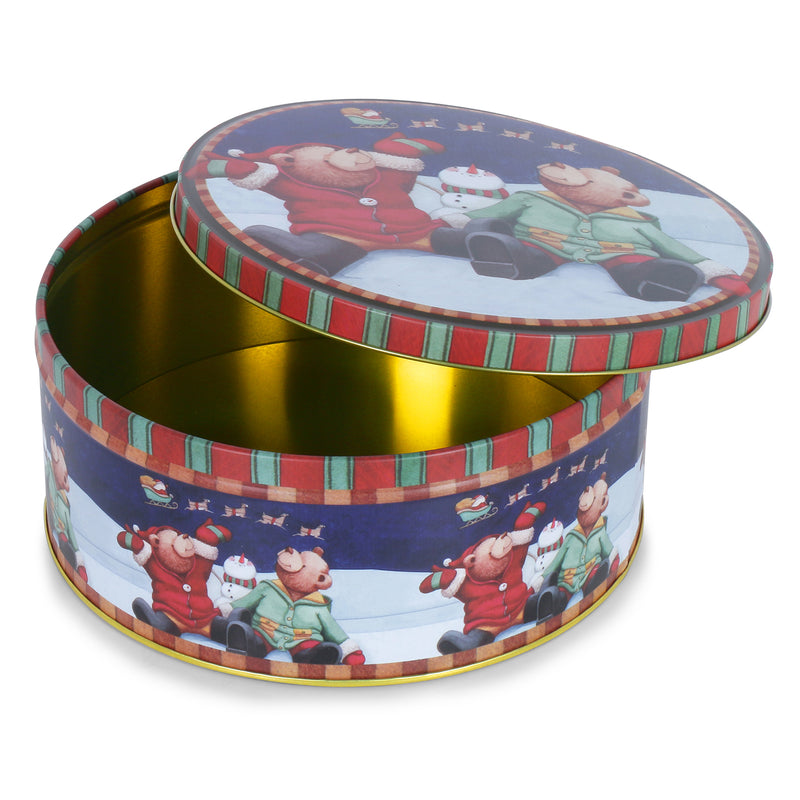 Cute Christmas Bears Round Storage Box (Set of 3)