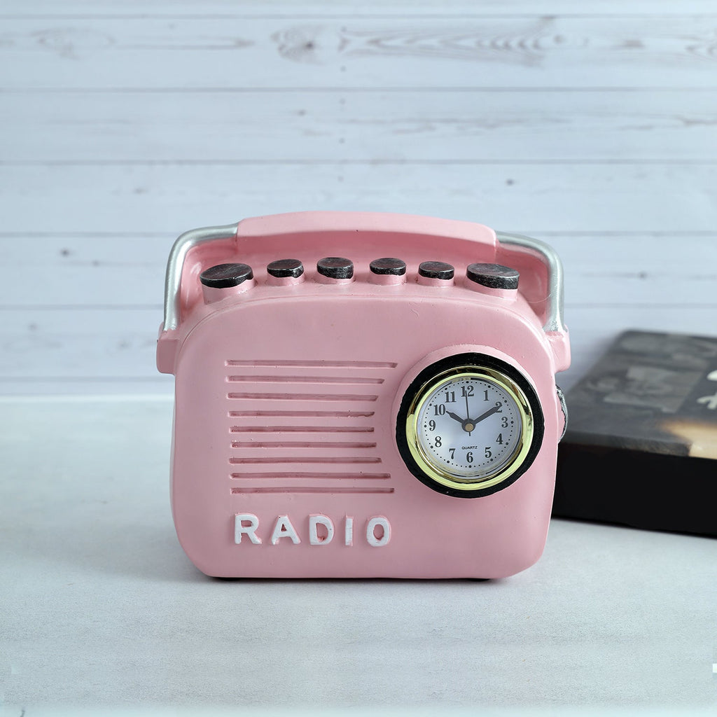 Quirky Vintage Radio Decor Accent - Pink