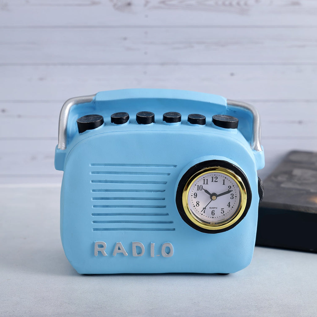 Quirky Vintage Radio Decor Accent - Blue