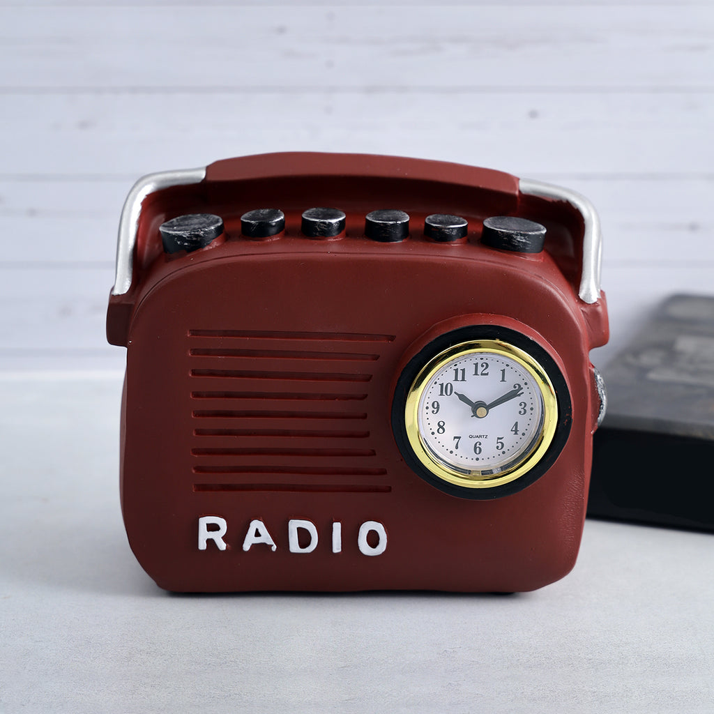 Quirky Vintage Radio Decor Accent - Red