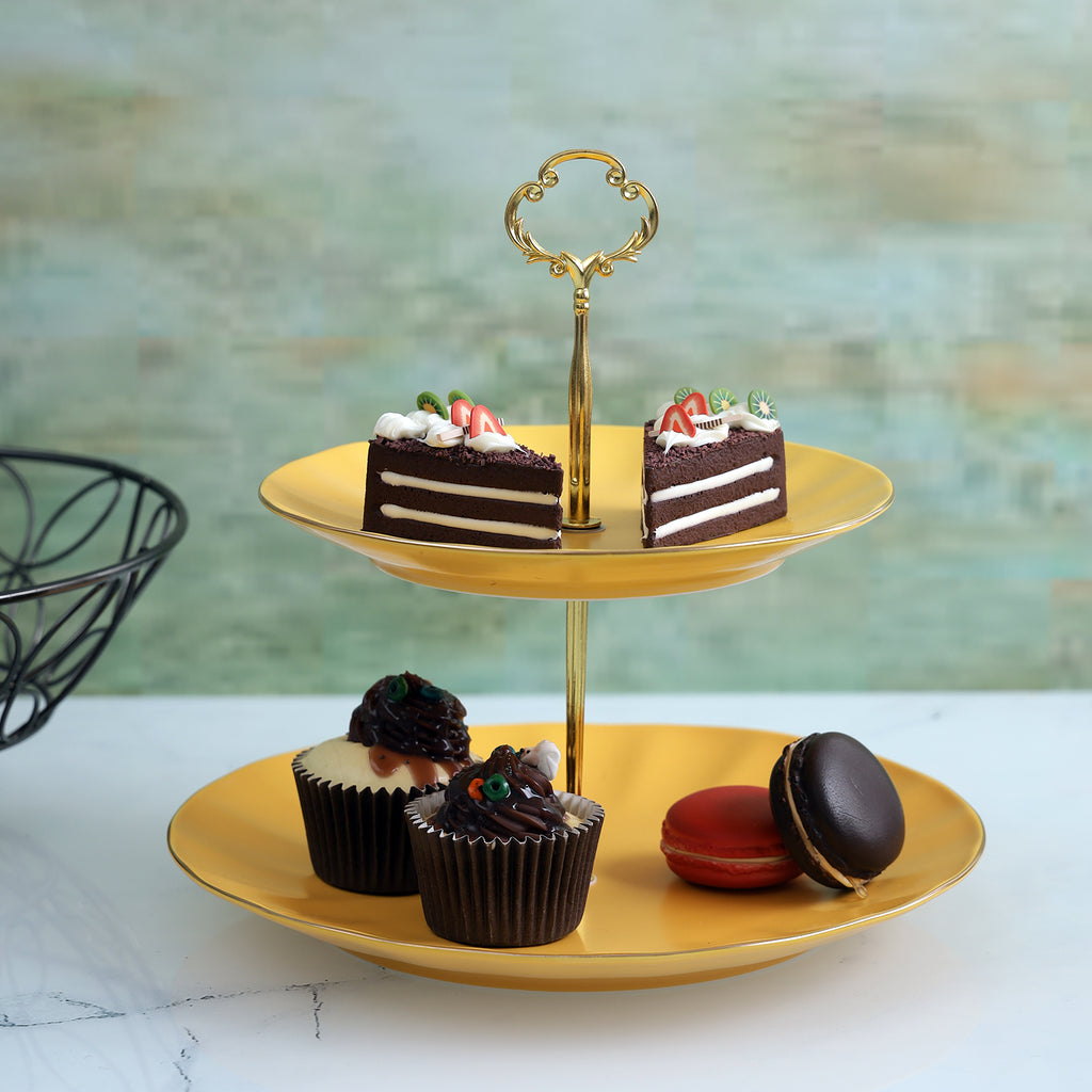 Designer Ceramic Classic Cake Stand - Yellow