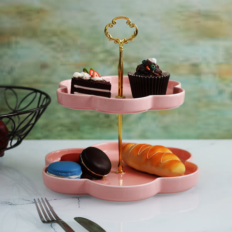 Pink Cloud Shaped Ceramic Cake Stand