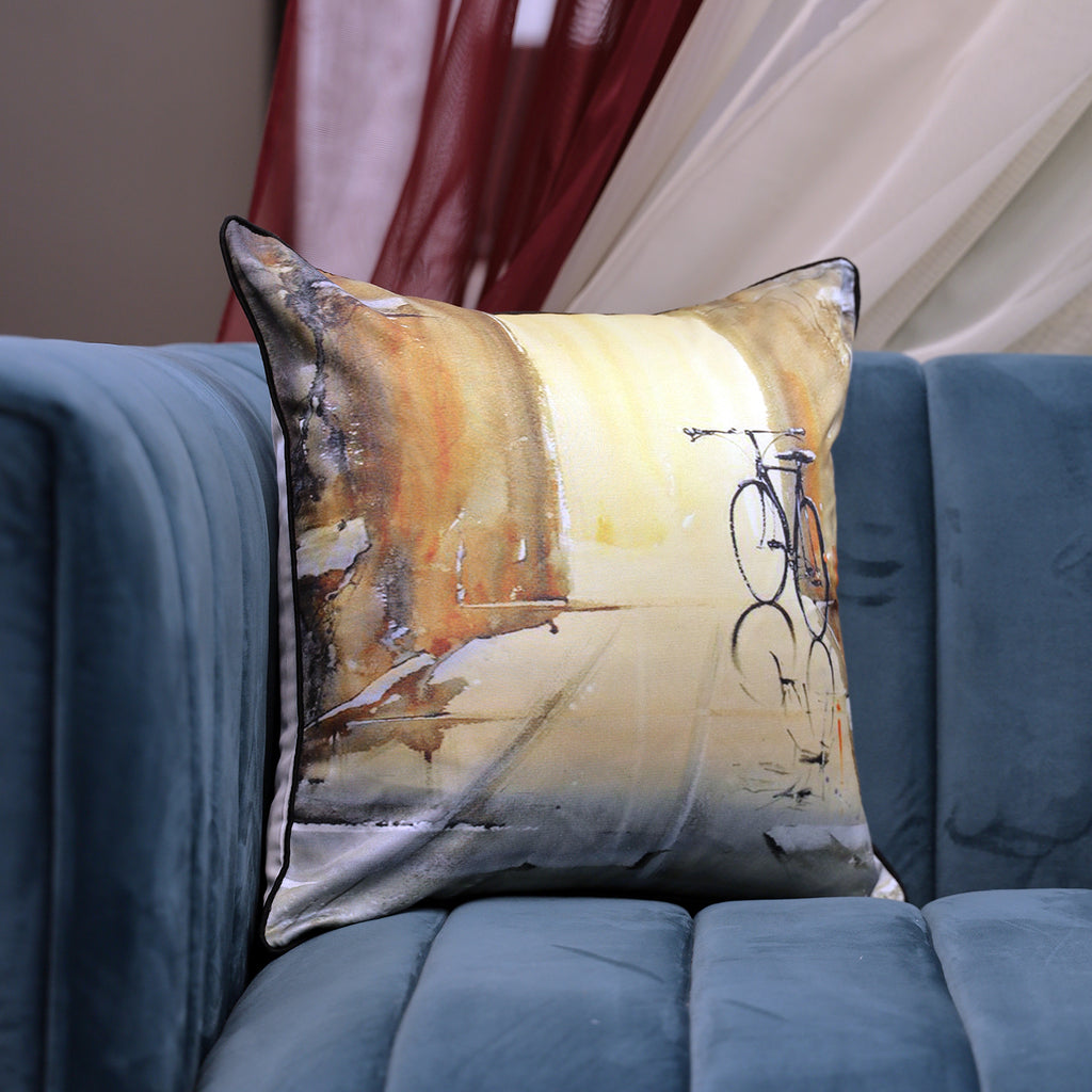 Old Bicycle Cushion Cover