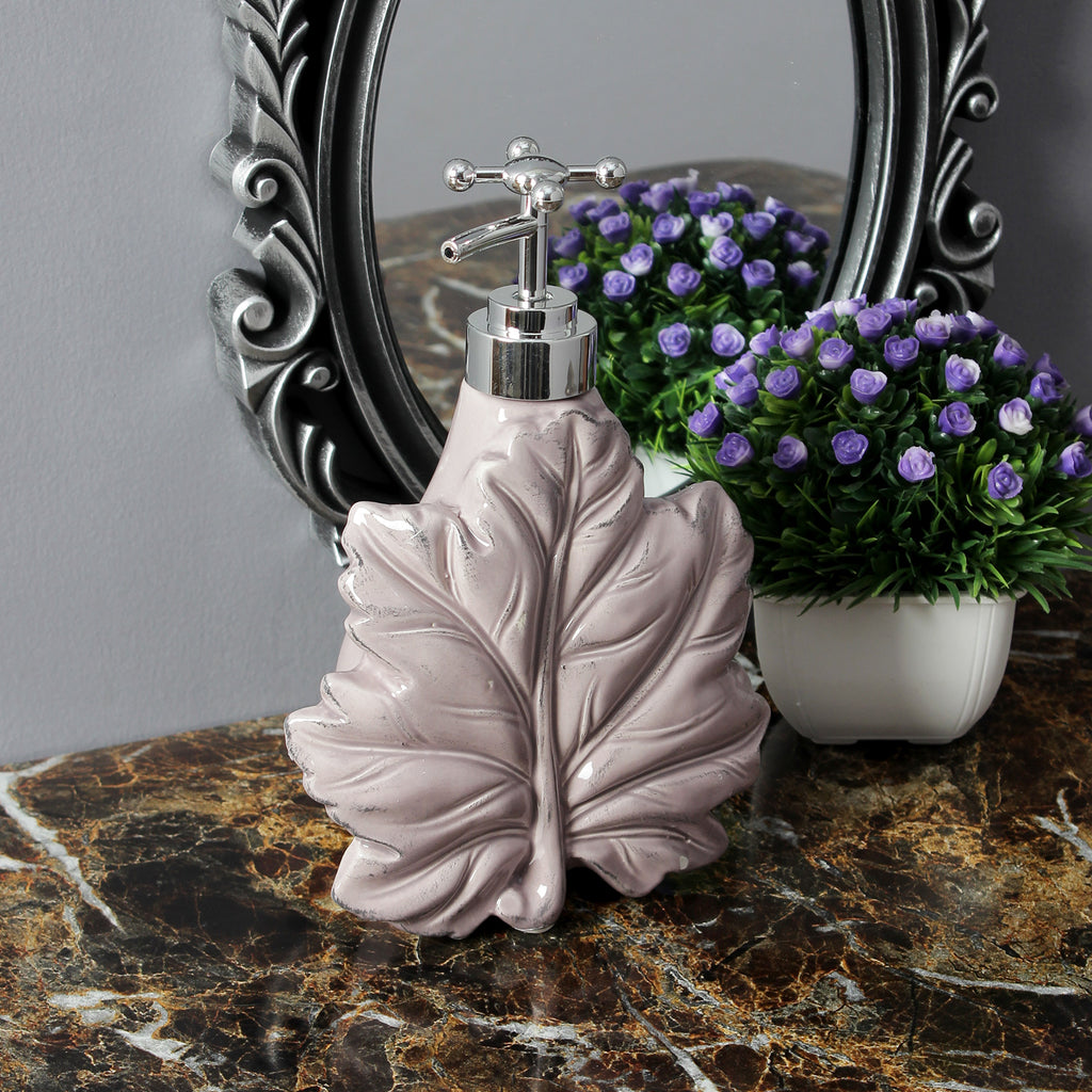 Maple Leaf Liquid Soap Dispenser- Pink