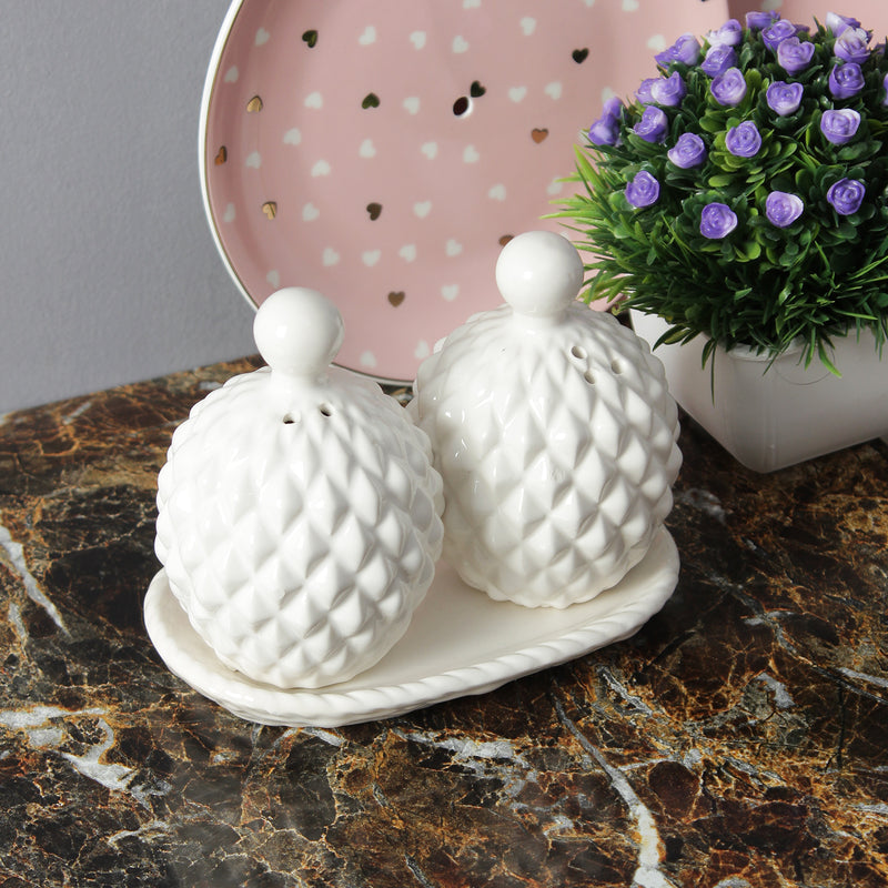 Large Pineapple Salt And Pepper Shaker With Stand