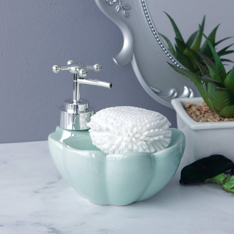 Lotus Soap Dispenser - Turquoise Blue