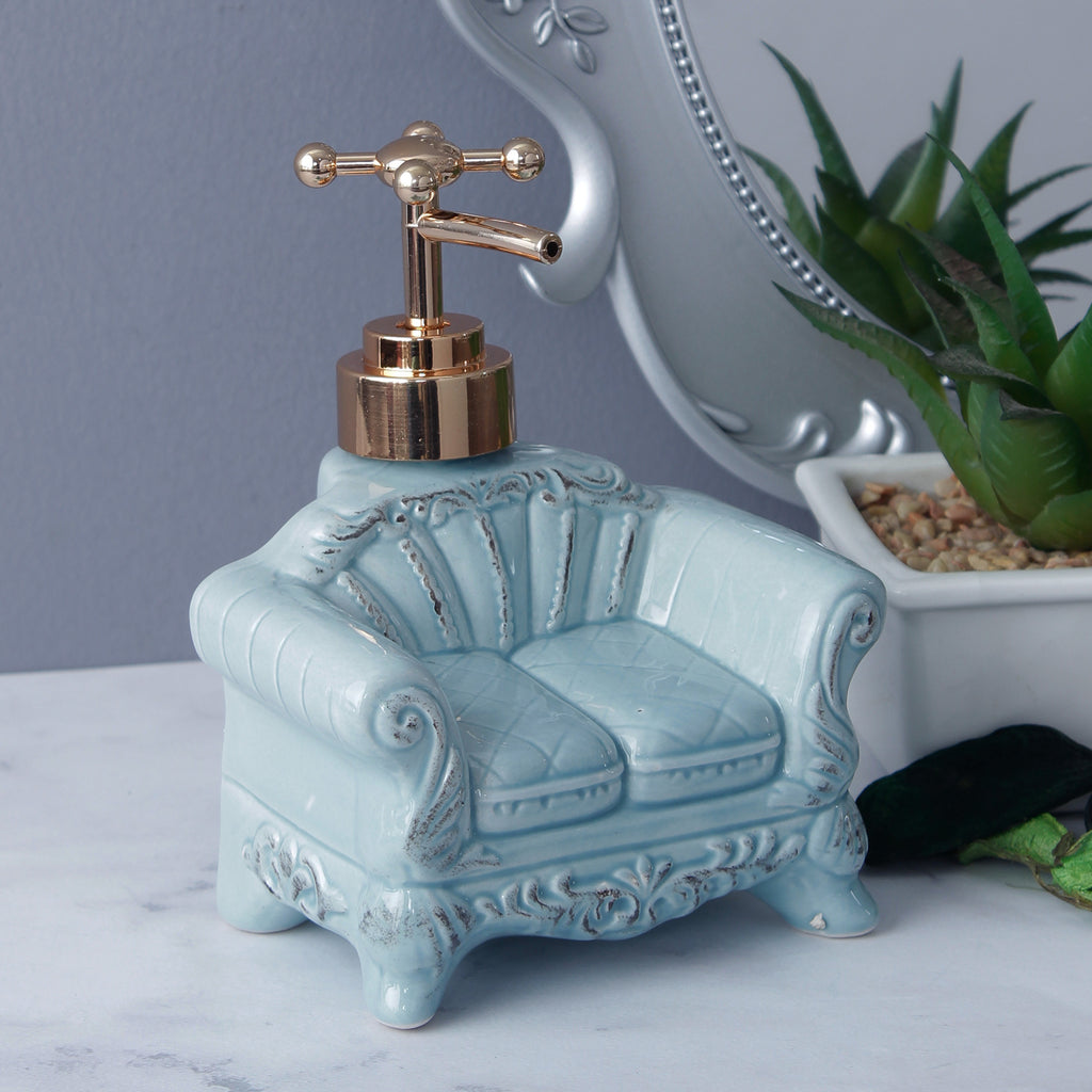 Vintage Sofa Soap Dispenser - Turquoise Blue