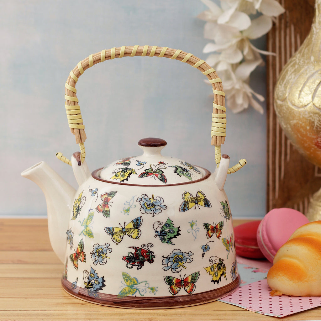 Butterfly Family Ceramic Tea Pot