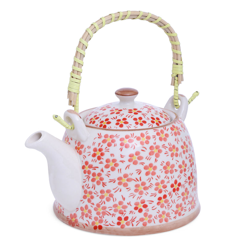 Bright Floral Ceramic Tea Pot