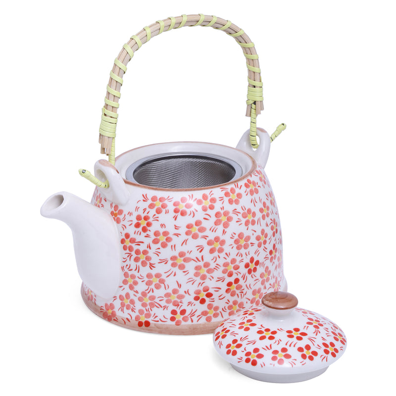 Bright Floral Ceramic Tea Pot