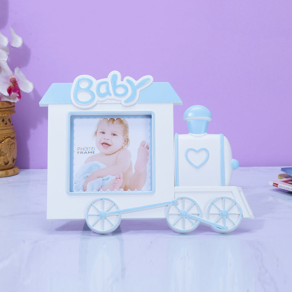 Baby Train Photo Frame - Blue