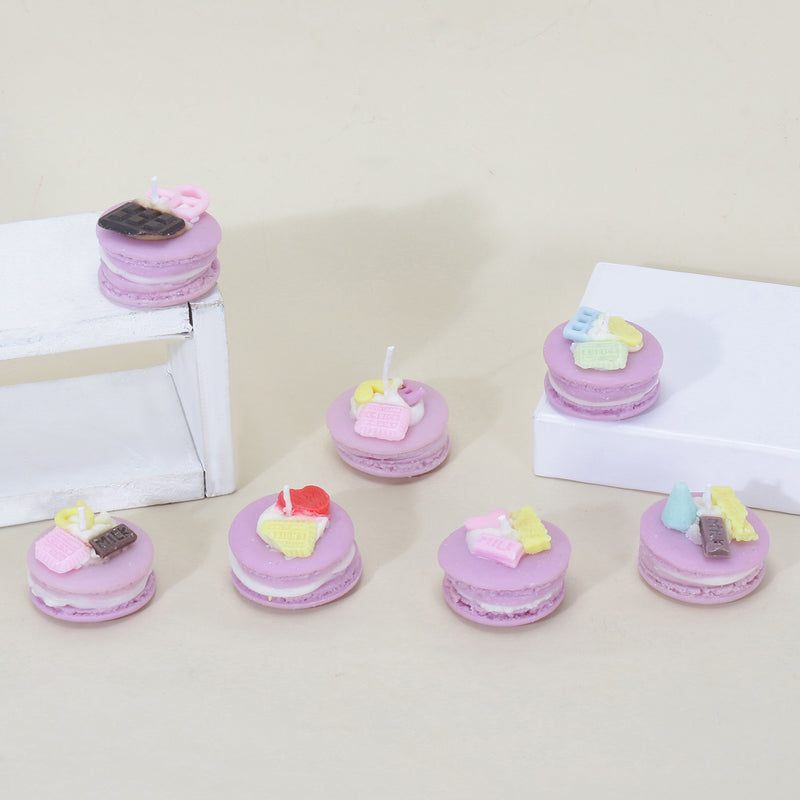 Macaroon Candles - Purple Assorted (Set of 2)