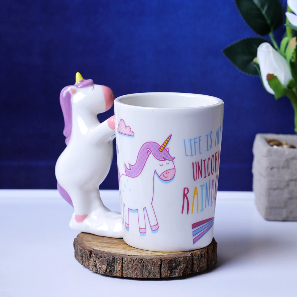 Whimsical Unicorn Handle Mug - Purple