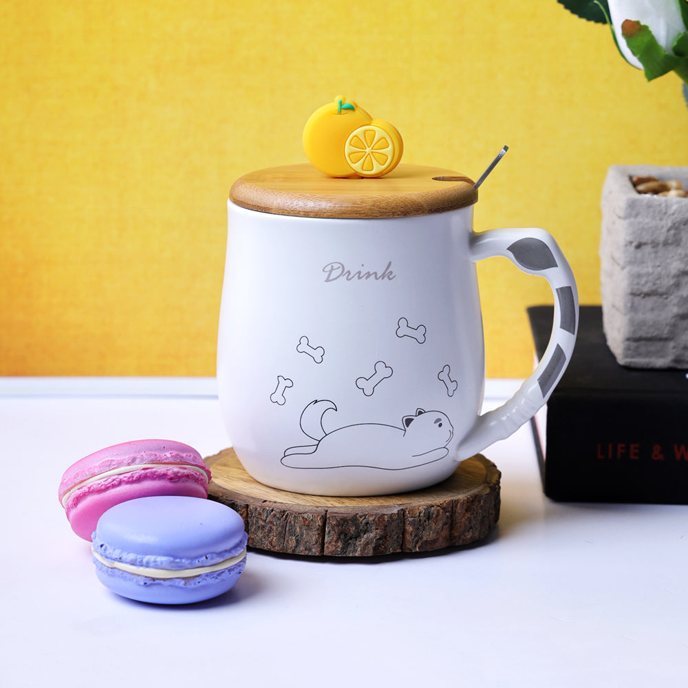 Orange Slice Lid Mug - Dog