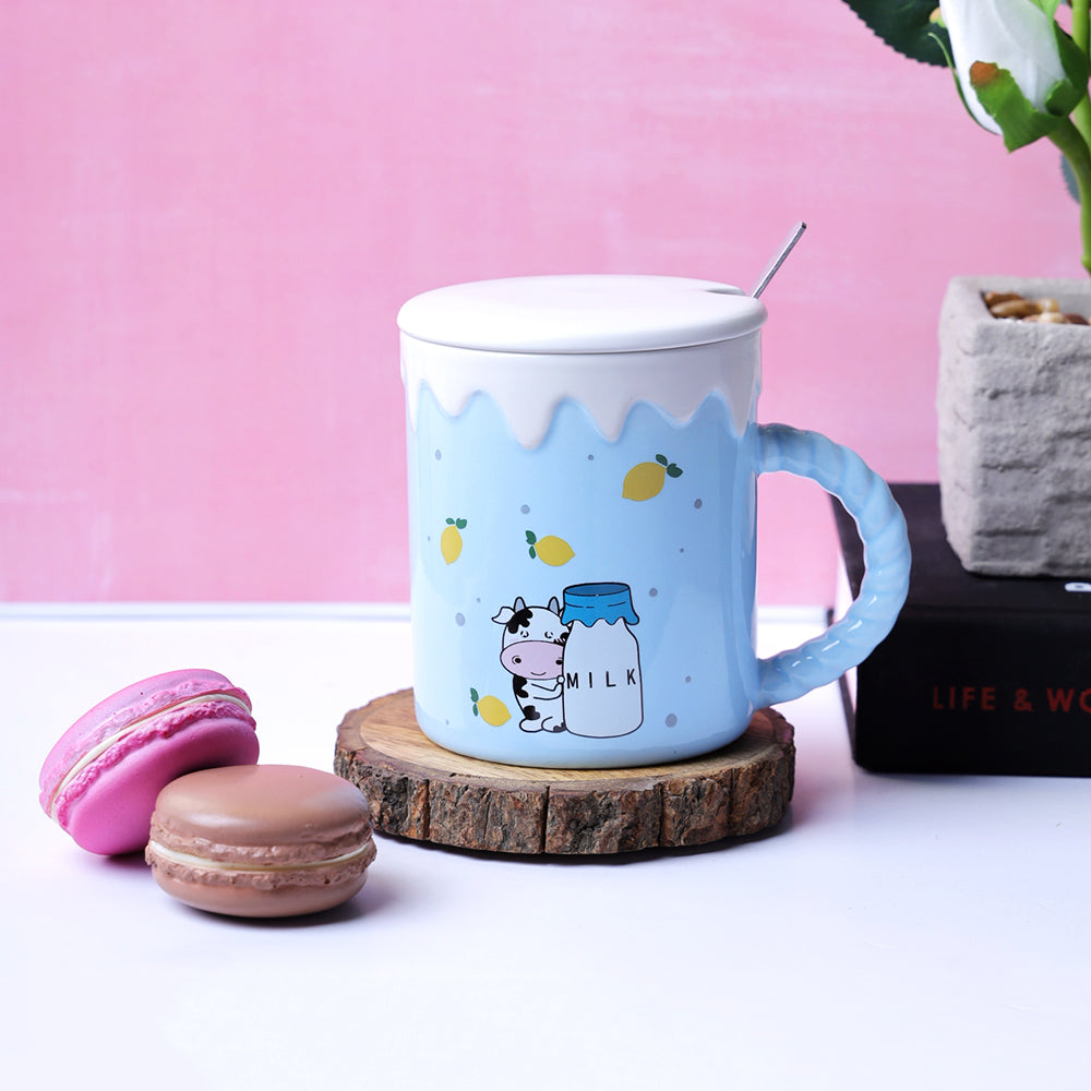 The Cute Cow Blue Mug - Mangoes